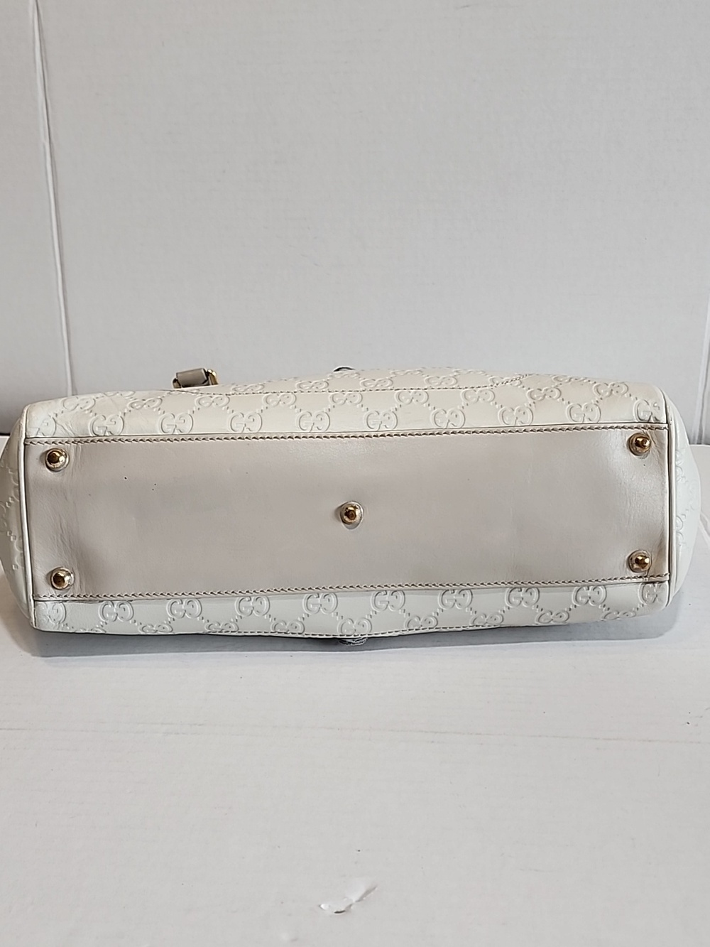 GUCCI Guccissima Vintage White Leather Jackie Bardot Shoulder Bag - Picture 5 of 15